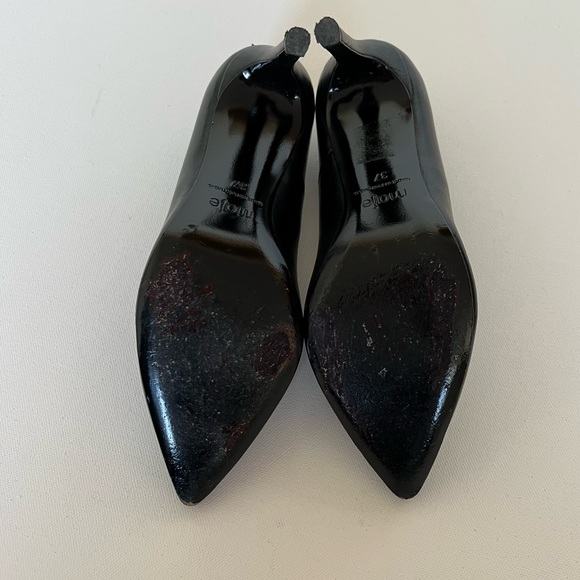 Maje pointed black leather pumps - Picture 7 of 8